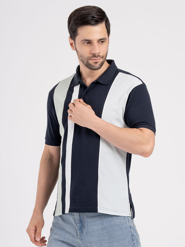 Redtape Mens Cut & Sew Polo T-Shirt Navy