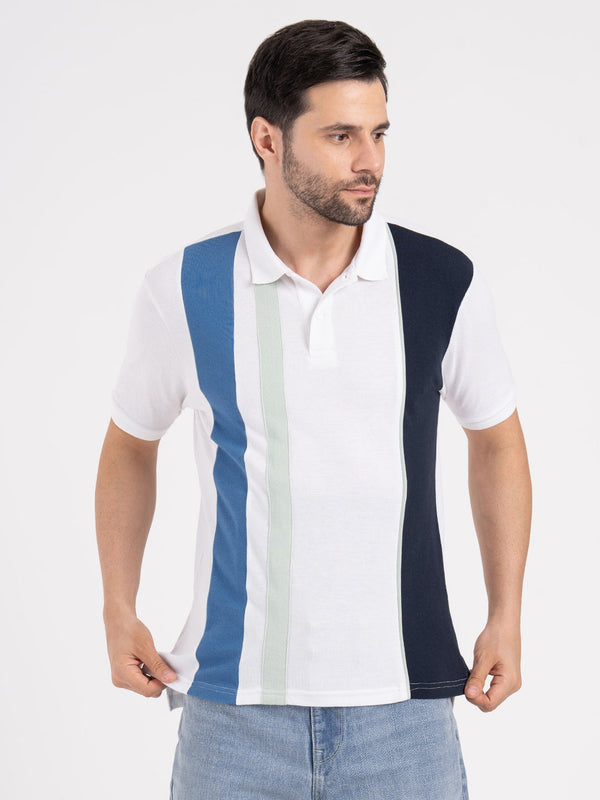 Redtape Mens Cut & Sew Polo T-Shirt White