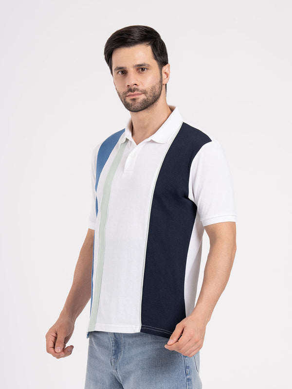 Redtape Mens Cut & Sew Polo T-Shirt White