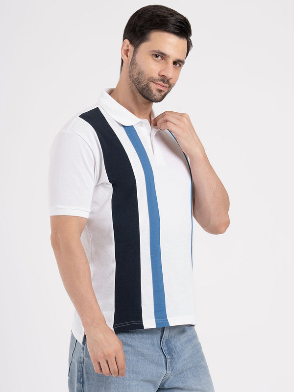 Redtape Mens Cut & Sew Polo T-Shirt White