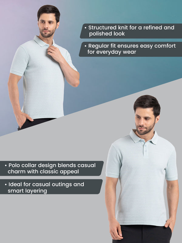 Redtape Mens Structured Polo T-Shirt Light Aqua