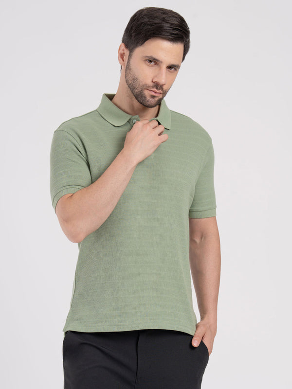 Redtape Mens Structured Polo T-Shirt Sage Green