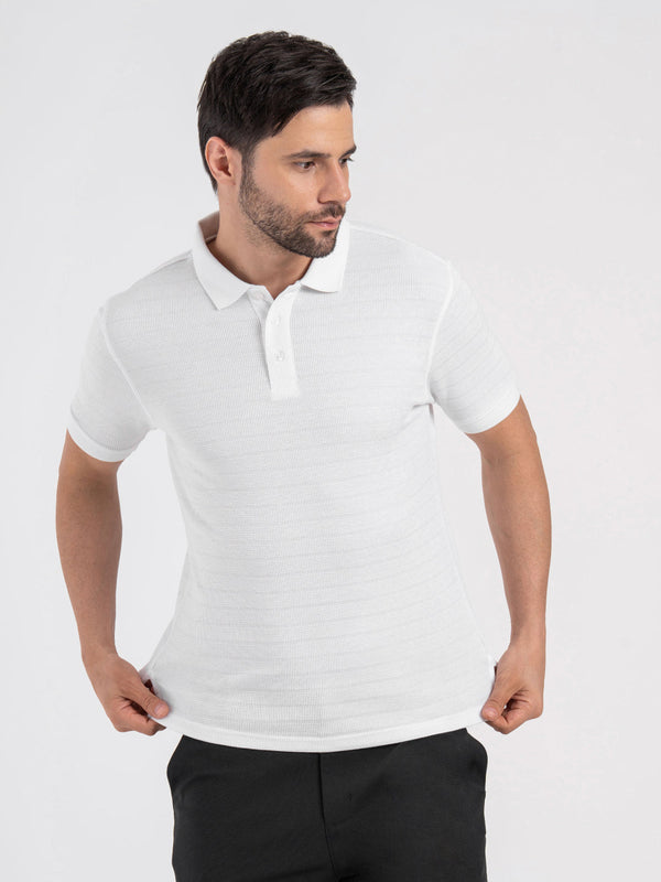 Redtape Mens Structured Polo T-Shirt White