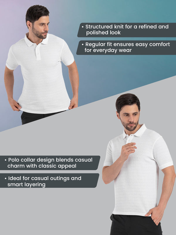 Redtape Mens Structured Polo T-Shirt White