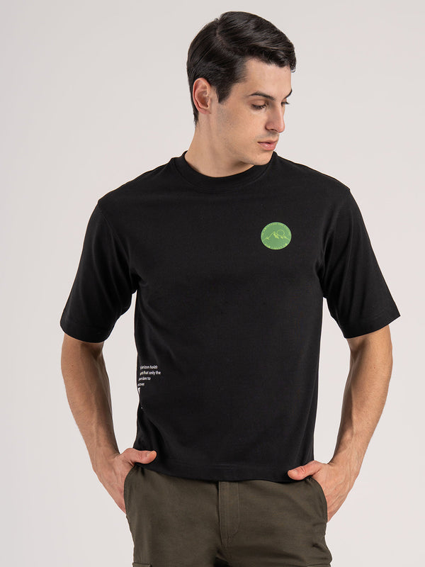 Redtape Oversized Graphic T-Shirt For Men Black