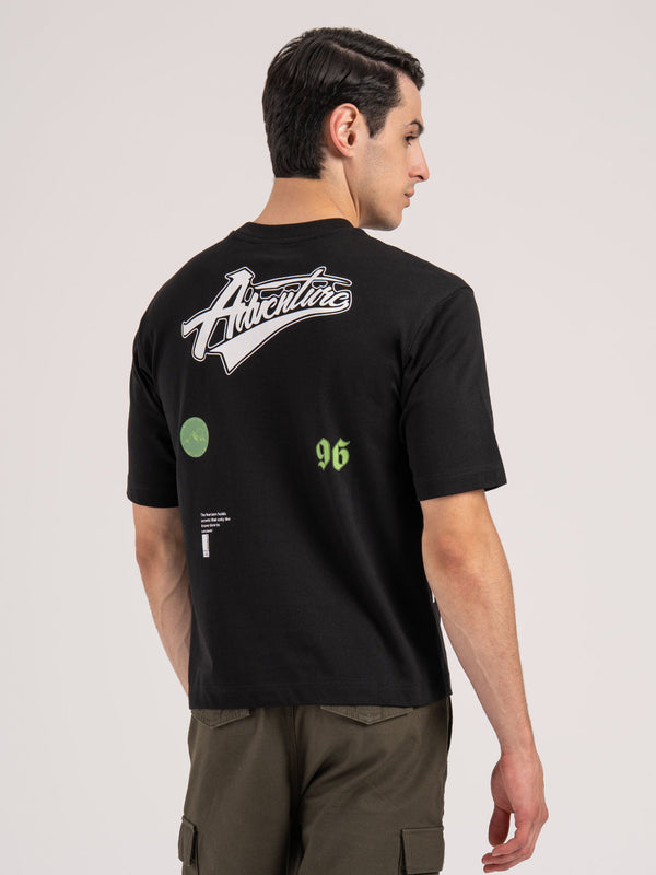 Redtape Oversized Graphic T-Shirt For Men Black