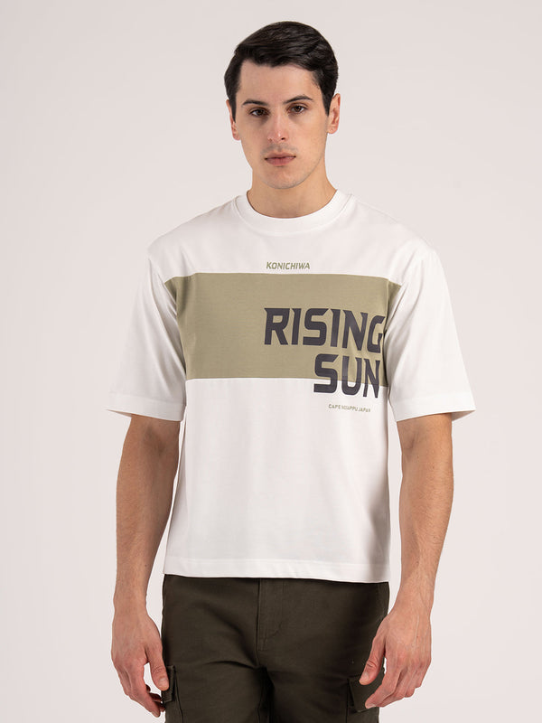 redtape Oversized Graphic T-Shirt for Men White