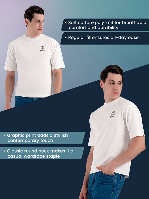 Redtape Oversized Graphic T-Shirt For Men White