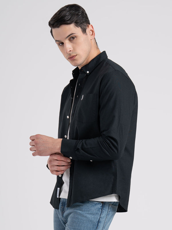 Redtape Oxford Solid Shirt For Men Black