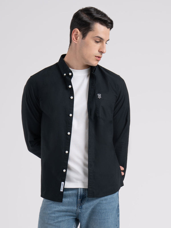 redtape Oxford Solid Shirt for Men Black