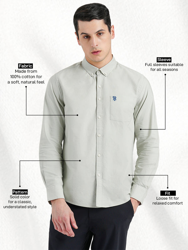 Redtape Oxford Solid Shirt For Men Pastel Green