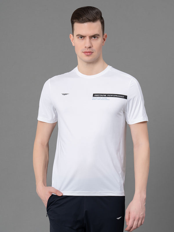 redtape Printed Activewear T-Shirt for Men White