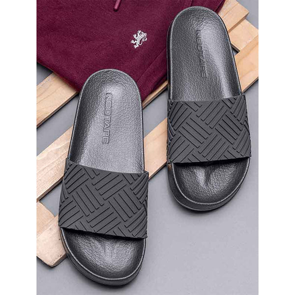 Redtape Slider Slippers For Men Dark Grey