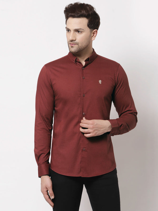 Redtape Smart Fit Cotton Shirt For Men Rust Red