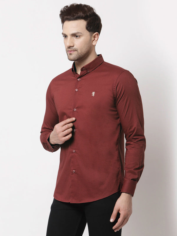 Redtape Smart Fit Cotton Shirt For Men Rust Red