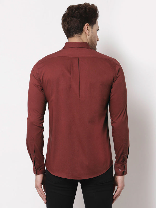 Redtape Smart Fit Cotton Shirt For Men Rust Red