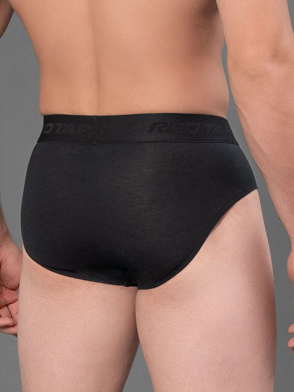 Redtape Solid Black V-Shape Brief For Men Black