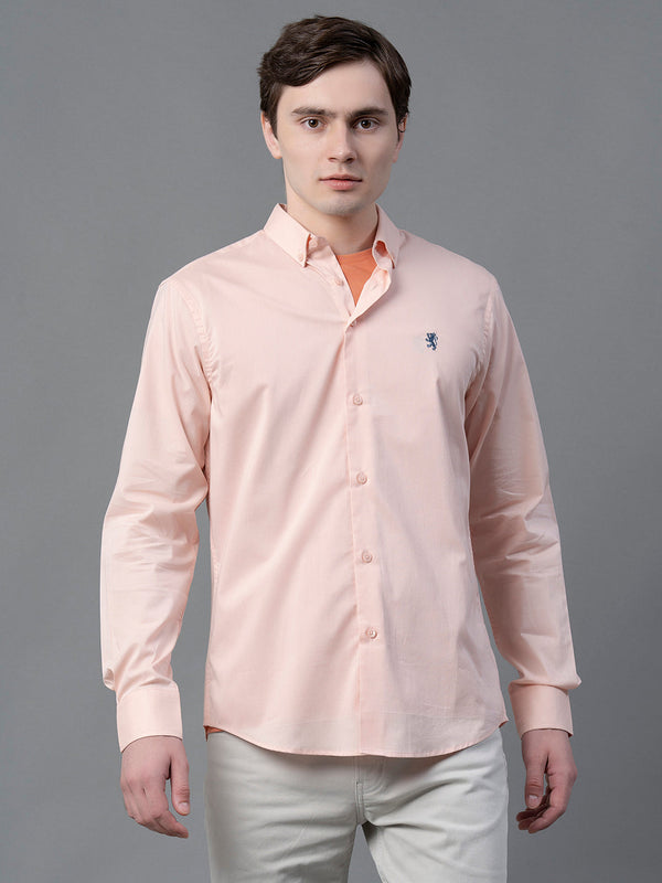 Redtape Solid Casual Shirt For Men Peach