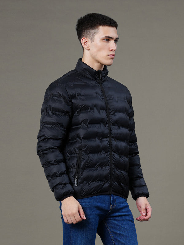 Redtape Solid Heatseal Jacket For Men Black