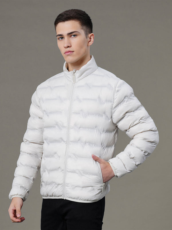 Redtape Solid Heatseal Jacket For Men Ecru