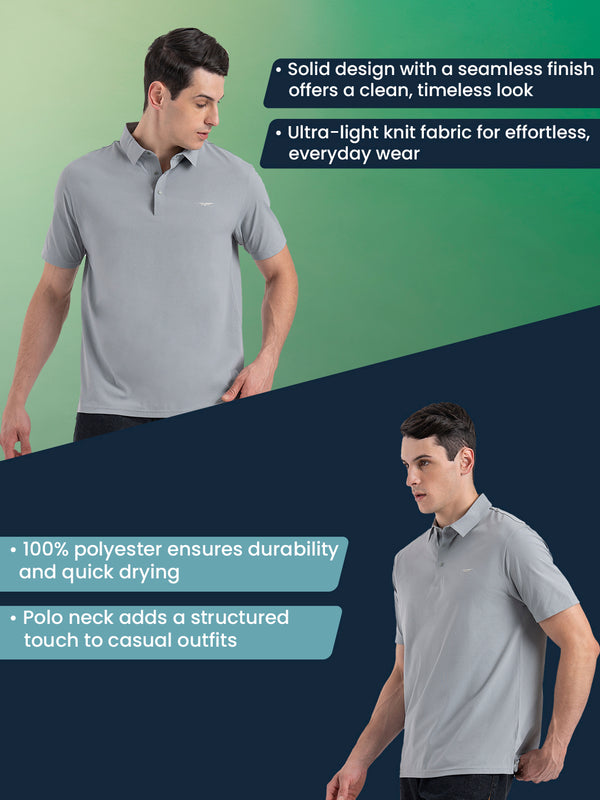Redtape Solid Polo T-Shirt For Men Grey