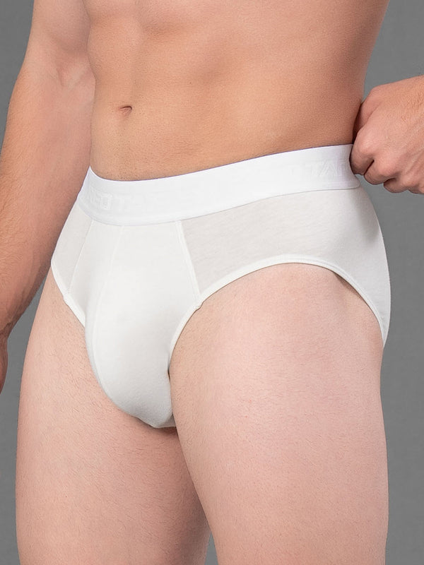 Redtape Solid White V-Shape Brief For Men White
