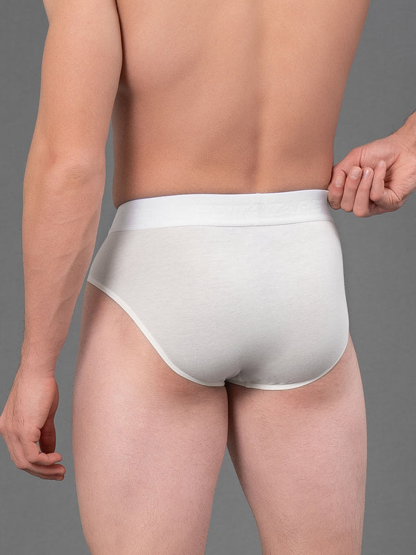 Redtape Solid White V-Shape Brief For Men White