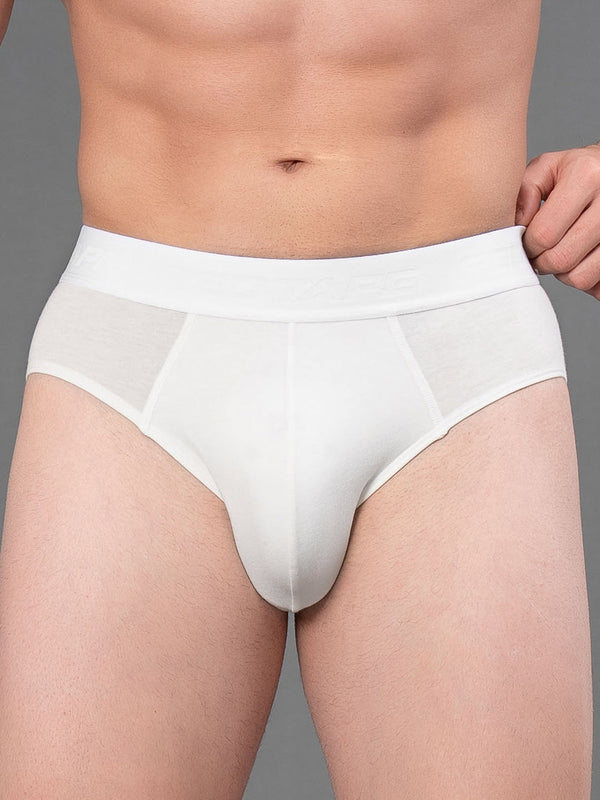 redtape Solid White V-Shape Brief for Men White