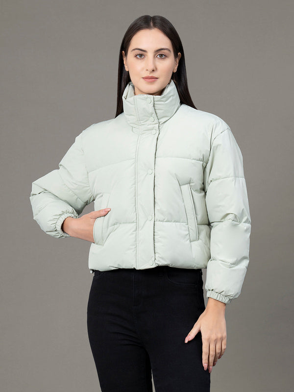Redtape Stand Collar Padded Jacket For Women Mint