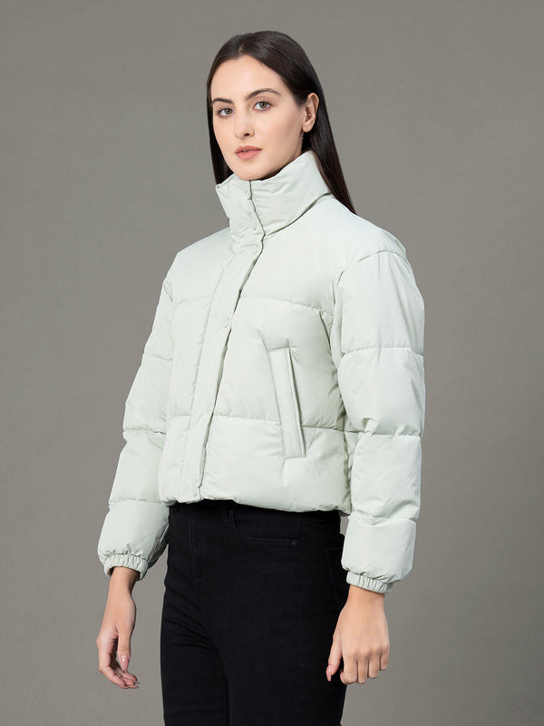 Redtape Stand Collar Padded Jacket For Women Mint