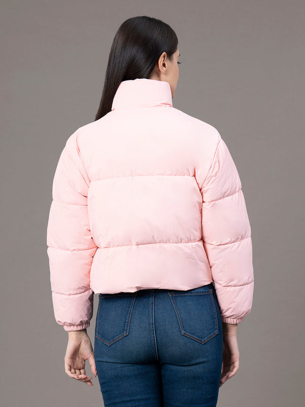 Redtape Stand Collar Padded Jacket For Women Pink