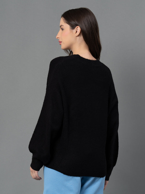 Redtape Women Black Solid Sweater Black
