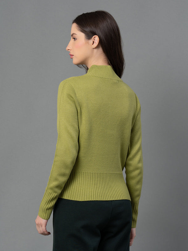 Redtape Women Green Solid Sweater Green