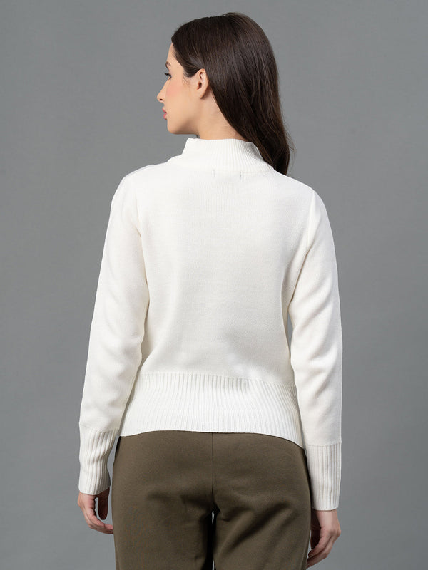 Redtape Women Off-White Solid Sweater White
