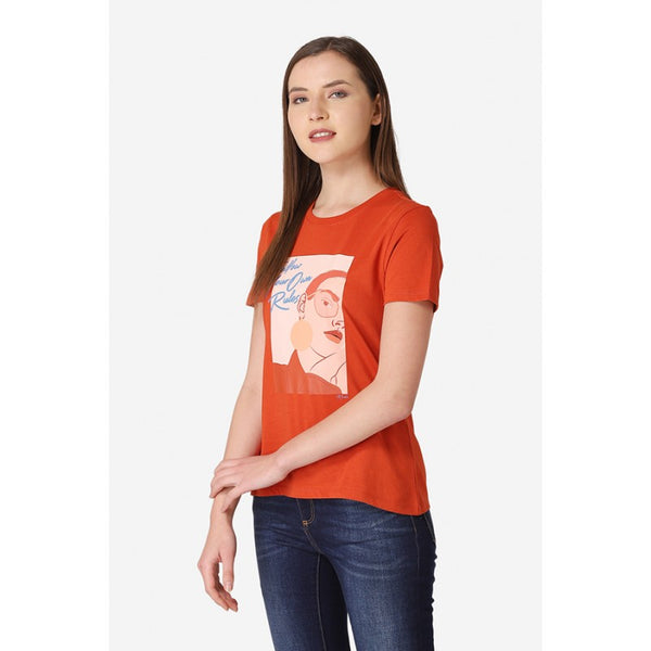Redtape Women Rust Orange T Shirt Rust Orange