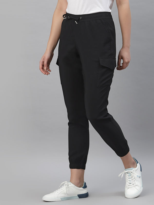 Redtape Women's Black Solid Jogger Black