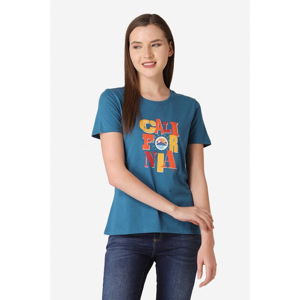 Redtape Women's Teal Round Neck T-Shirt Teal