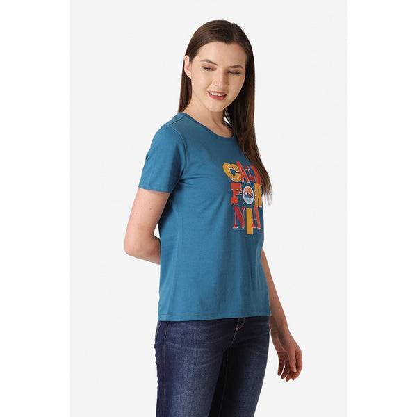Redtape Women's Teal Round Neck T-Shirt Teal
