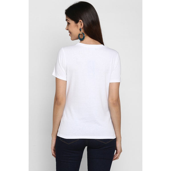 Redtape Women White T Shirt SKY NAVY