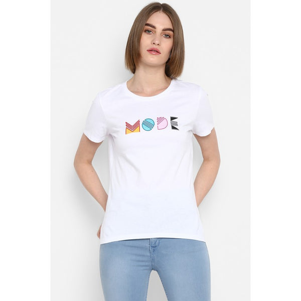 redtape Women White T Shirt Tan