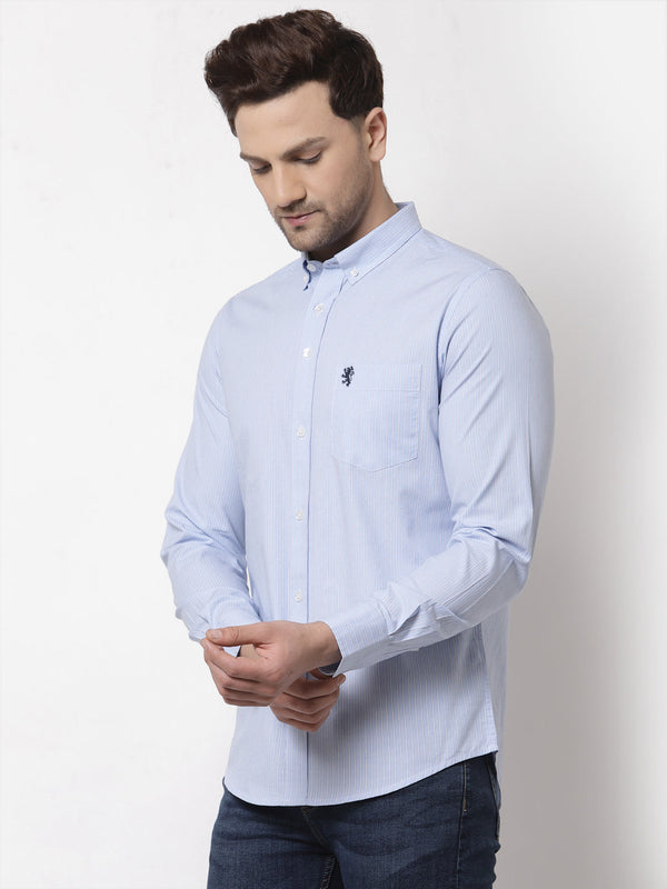Redtape Regular Fit Striped Shirt For Men Light Blue