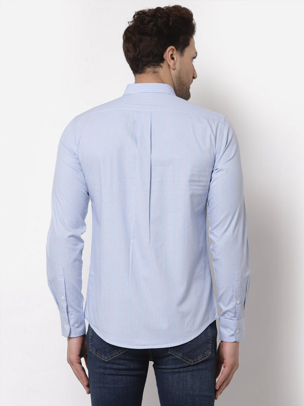 Redtape Regular Fit Striped Shirt For Men Light Blue