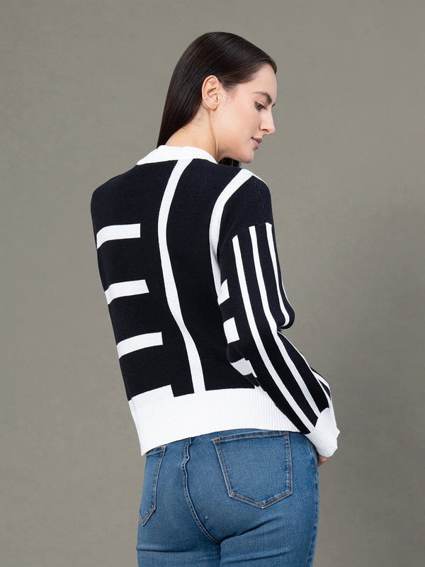 Redtape Round Neck Drop Shoulder Sweater For Women White