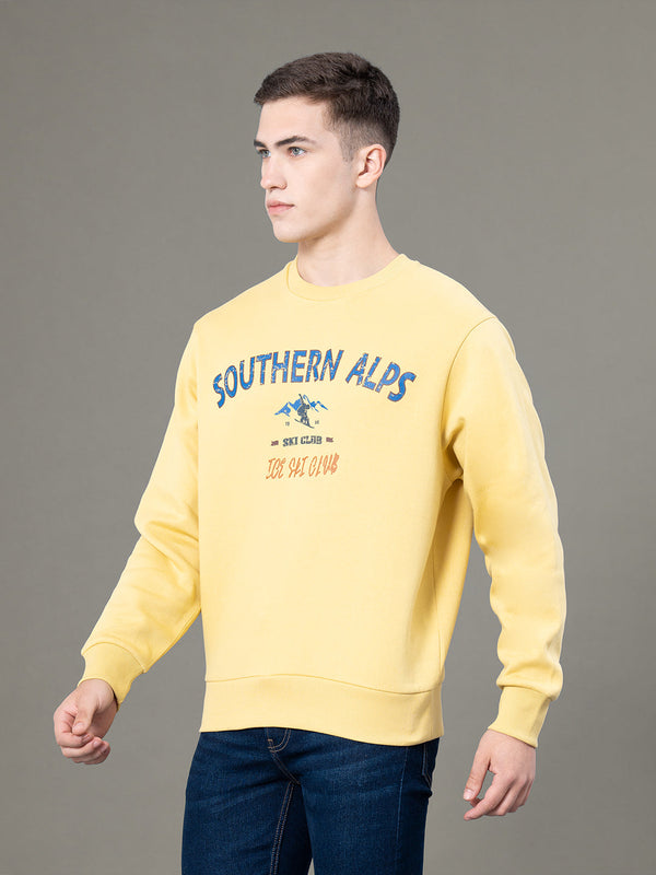 Redtape Round Neck Graphic Sweatshirt For Men Yellow