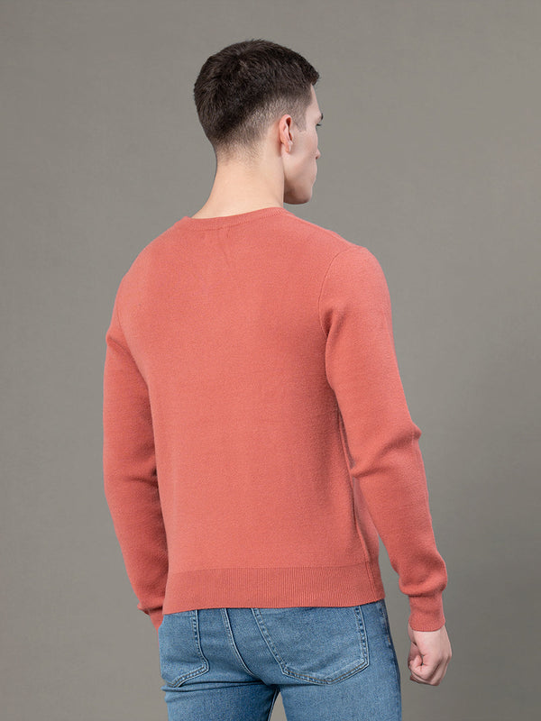 Redtape Round Neck Solid Sweater For Men Slate Brick