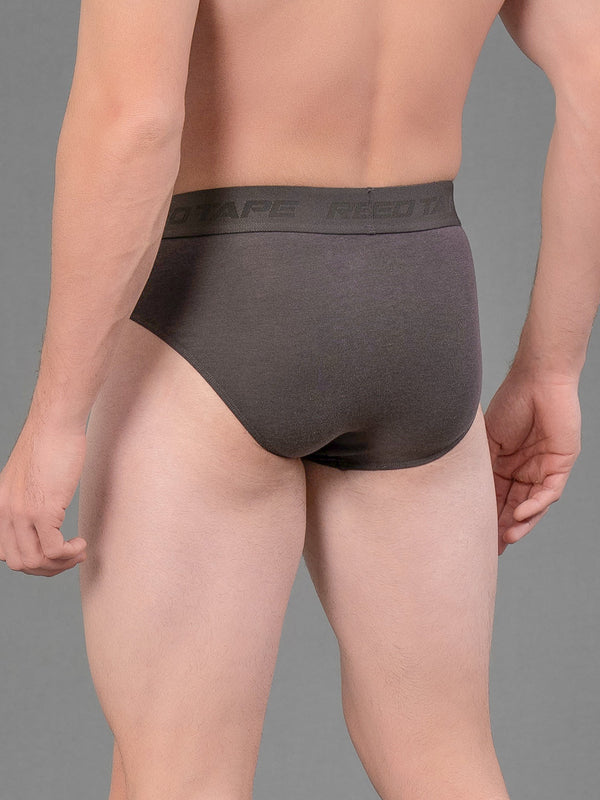 Redtape Solid Dark Grey V-Shape Brief For Men Dark Grey