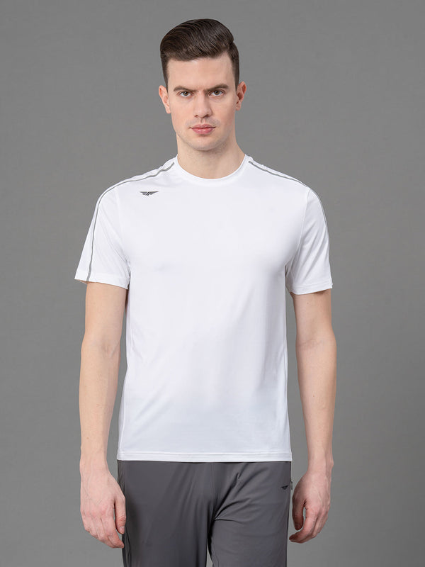 Redtape Solid White Activewear T-Shirt For Men White