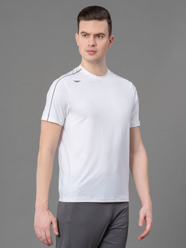 Redtape Solid White Activewear T-Shirt For Men White