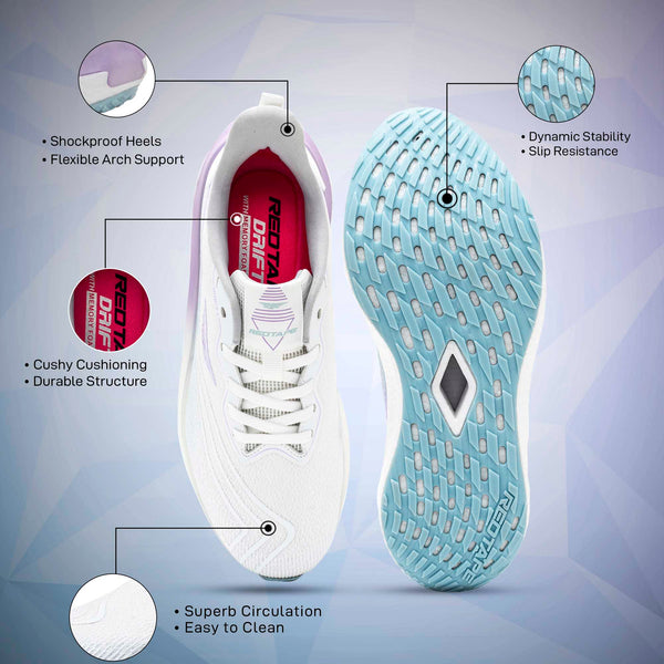 Redtape Sports Walking Shoes For Women White/Purple