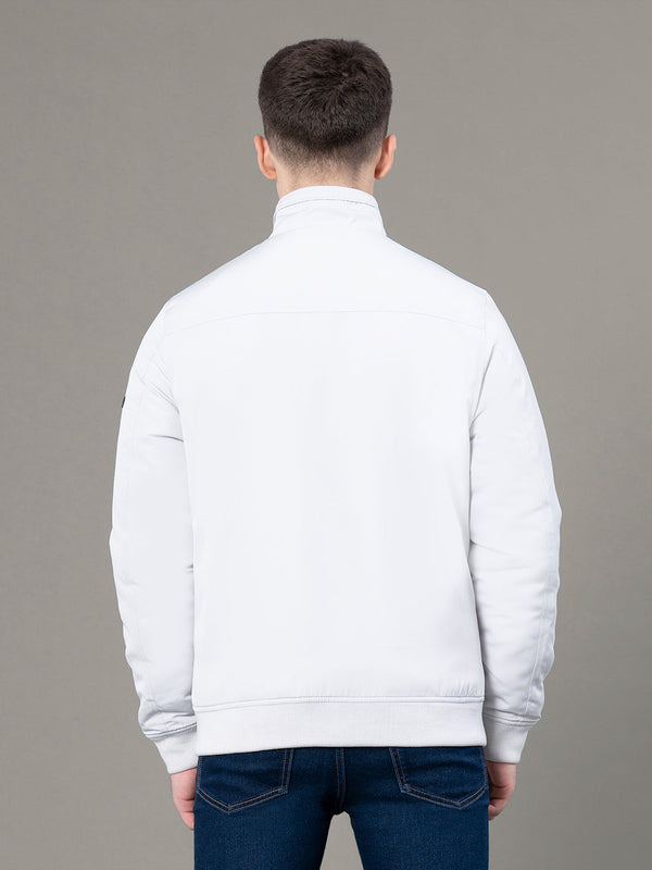 Redtape Stand Collar Bomber Jacket For Men Ice Grey